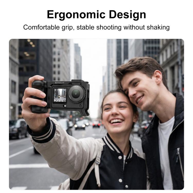 Empuñadura de plástico ABS con zapata fría para DJI Osmo Action 6 (negro) — imagen 7