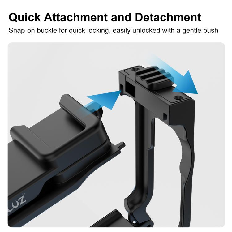 Empuñadura de plástico ABS con zapata fría para DJI Osmo Action 6 (negro) — imagen 8