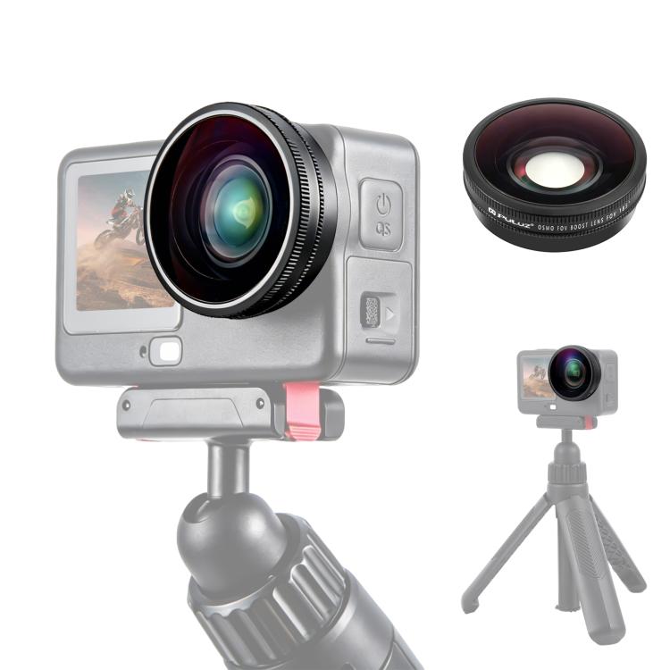 Lente gran angular PULUZ FOV Boost de 185 grados para DJI Osmo Action 6