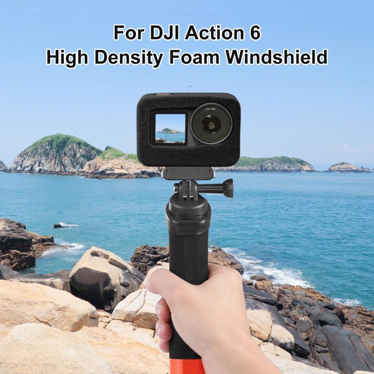 Parabrisas de espuma de alta densidad PULUZ (negro) para DJI Osmo Action 6 — imagen 2