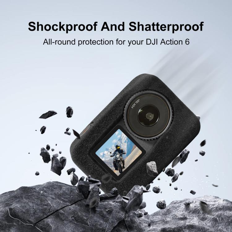 Parabrisas de espuma de alta densidad PULUZ (negro) para DJI Osmo Action 6 — imagen 5