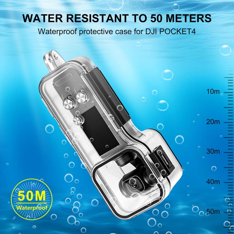 Funda impermeable para buceo de 50 m (transparente) para cámara con estabilizador para DJI Osmo Pocket 4 — imagen 5