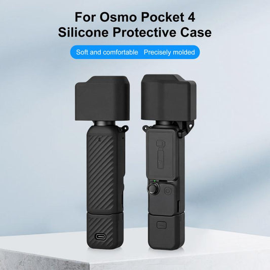 Funda de silicona TPU 4 en 1 para cuerpo, lente, mango y pantalla de PULUZ para DJI Osmo Pocket 4 (negra) — imagen 2