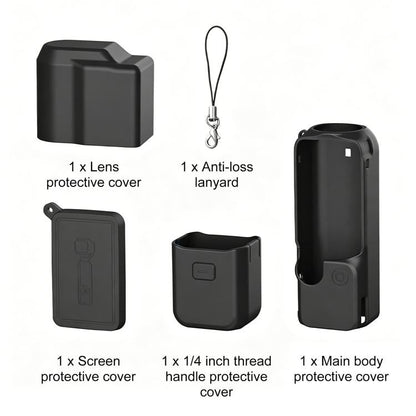 Funda de silicona TPU 4 en 1 para cuerpo, lente, mango y pantalla de PULUZ para DJI Osmo Pocket 4 (negra) — imagen 9