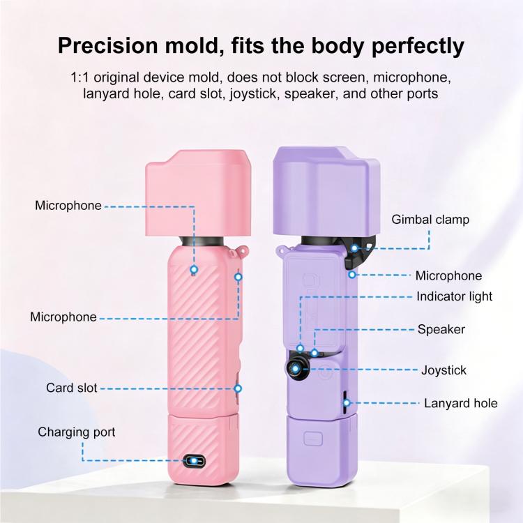 Funda de silicona TPU 4 en 1 para DJI Osmo Pocket 4 (rosa) — imagen 3