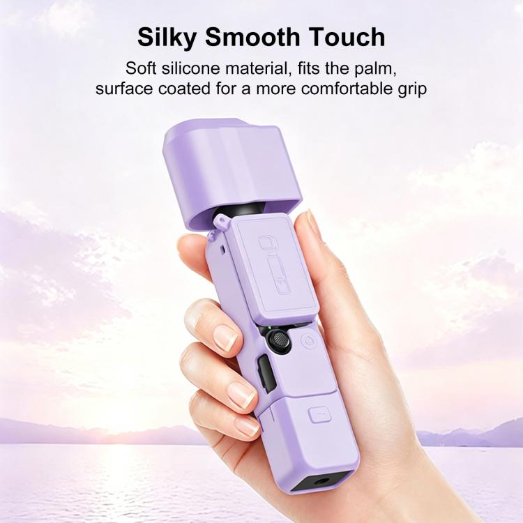 Funda de silicona TPU 4 en 1 para cuerpo, lente, mango y pantalla de PULUZ para DJI Osmo Pocket 4 (gris) — imagen 5