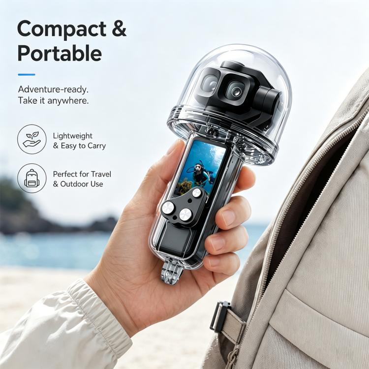 Carcasa sumergible impermeable PULUZ de 50 m para DJI Osmo Pocket 4 (transparente) — imagen 8