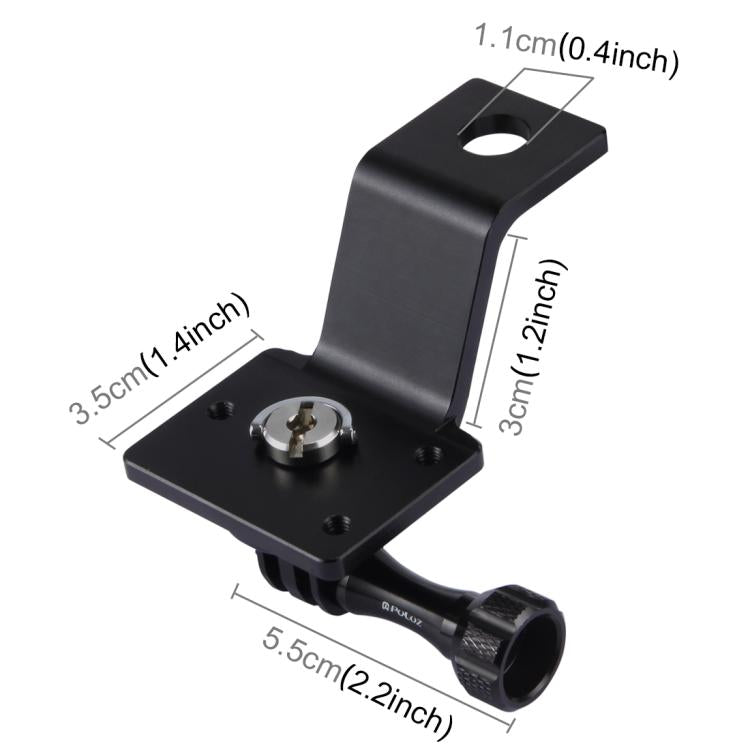 Soporte fijo para motocicleta de aleación de aluminio PULUZ con adaptador de trípode y tornillo para GoPro Hero12 Black / He…