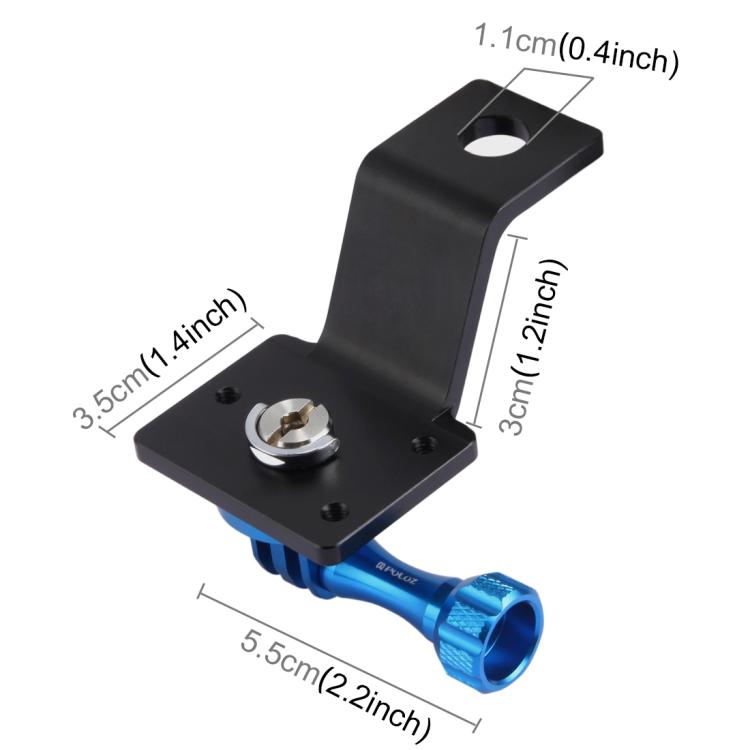 Soporte fijo para motocicleta de aleación de aluminio PULUZ con adaptador de trípode y tornillo para GoPro Hero12 Black / He…
