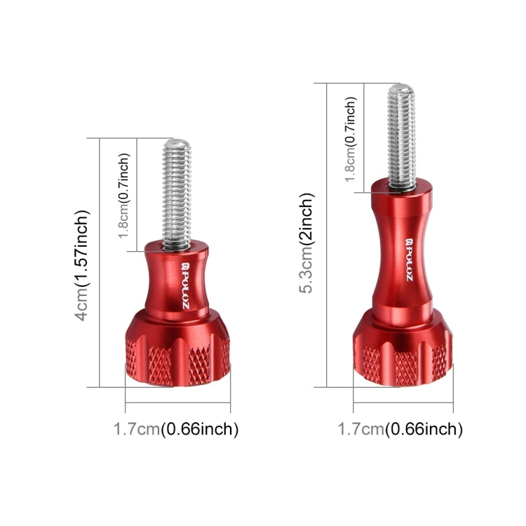 Juego de tornillos de tuerca PULUZ CNC Perilla de pulgar de aluminio de perno inoxidable para GoPro Hero12 Black / Hero11 /1…