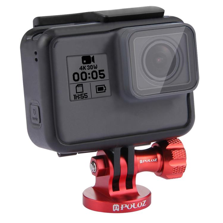Trípode PULUZ Adaptador CNC de montaje en con orificio para tornillo de 1/4 de pulgada para GoPro Hero12 Black / Hero11 /10/…