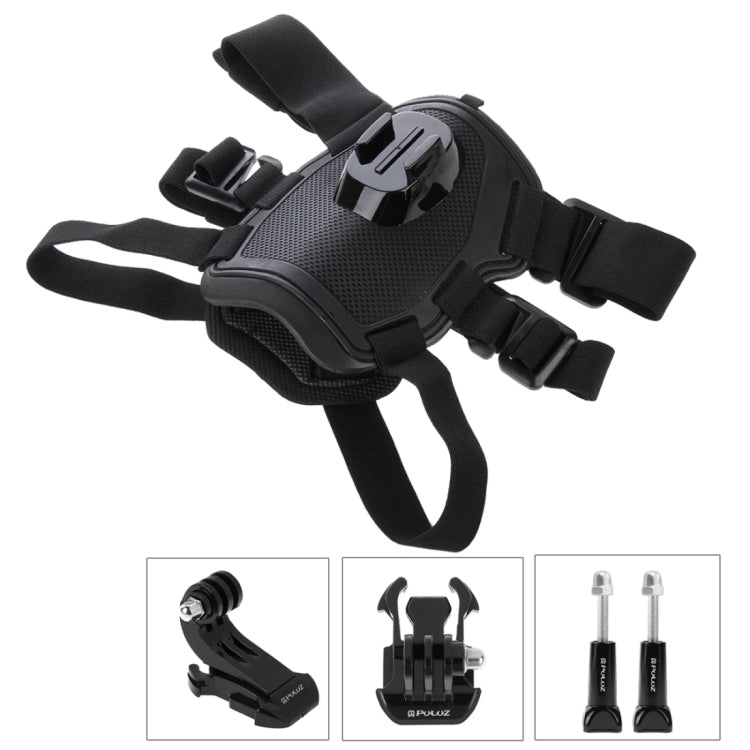 Correa de pecho PULUZ Hound Dog Fetch Arnés ajustable para para GoPro Hero12 Black / Hero11 /10/9/8/7/6/5, Insta360 Ace / Ac…