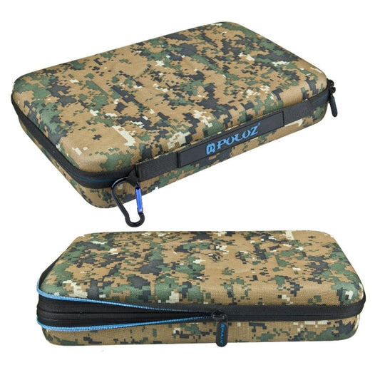 Estuche de viaje y transporte impermeable con patrón de camuflaje PULUZ para GoPro Hero12 Black / Hero11 /10/9/8/7/6/5, Inst…