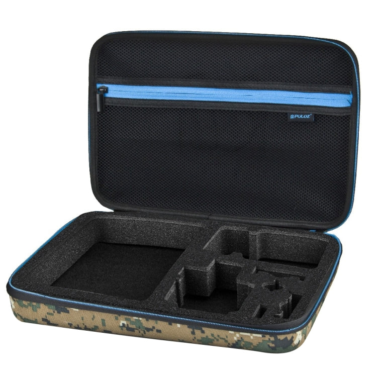 Estuche de viaje y transporte impermeable con patrón de camuflaje PULUZ para GoPro Hero12 Black / Hero11 /10/9/8/7/6/5, Inst…