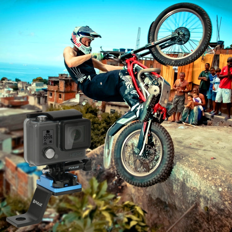 Soporte fijo de metal para motocicleta PULUZ para GoPro Hero12 Black / Hero11 /10/9/8/7/6/5, Insta360 Ace / Ace Pro, y otras…