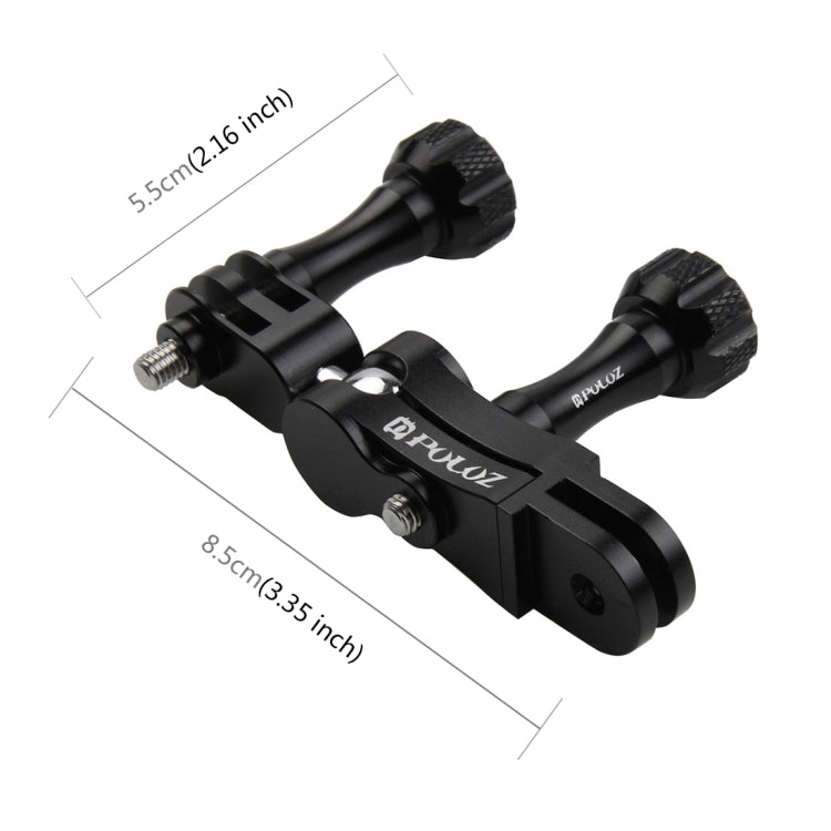 Soporte de rótula de aluminio CNC PULUZ con 2 tornillos largos para GoPro Hero12 Black / Hero11 /10/9/8/7/6/5, Insta360 Ace……