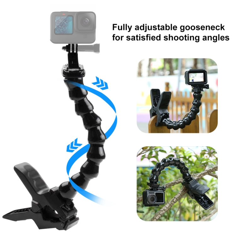 Soporte PULUZ Action Sports Cameras Jaws Flex Clamp para GoPro Hero12 Black / Hero11 /10/9/8/7/6/5, Insta360 Ace / Ace Pro,……