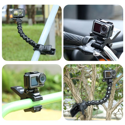 Soporte PULUZ Action Sports Cameras Jaws Flex Clamp para GoPro Hero12 Black / Hero11 /10/9/8/7/6/5, Insta360 Ace / Ace Pro,……