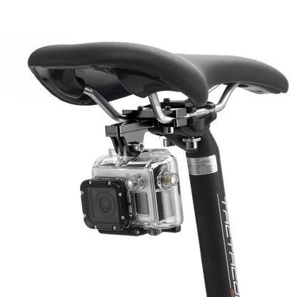 Soporte de cojín para asiento de bicicleta de aleación de aluminio PULUZ para GoPro Hero12 Black / Hero11 /10/9/8/7/6/5, Ins…