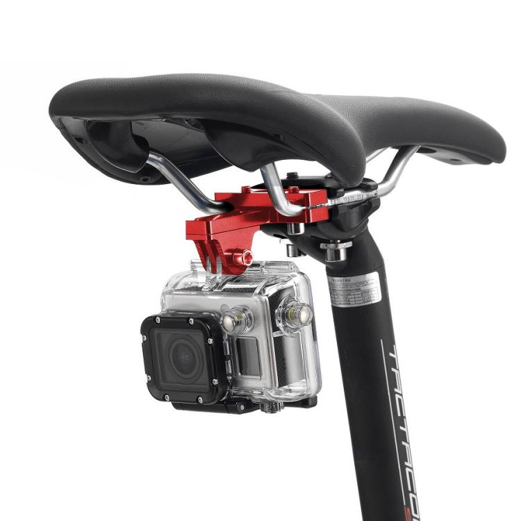 Soporte de cojín para asiento de bicicleta de aleación de aluminio PULUZ para GoPro Hero12 Black / Hero11 /10/9/8/7/6/5, Ins…