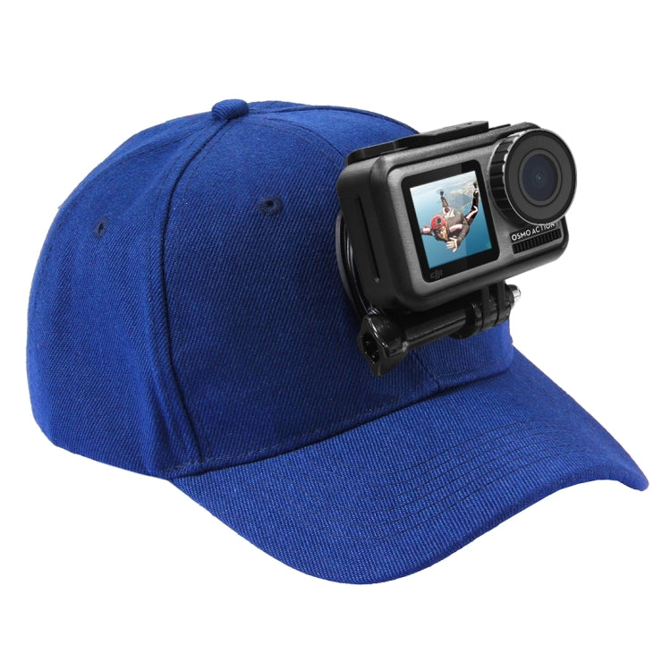 Gorra de béisbol PULUZ con hebilla de gancho en J y tornillo para GoPro, y otras cámaras de acción para DJI Osmo Action (azu…