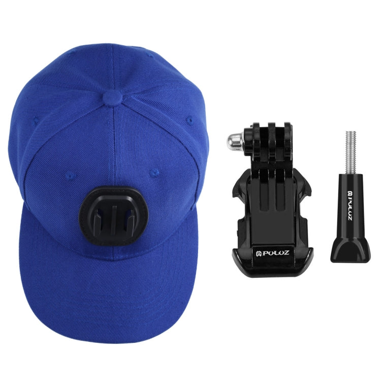 Gorra de béisbol PULUZ con hebilla de gancho en J y tornillo para GoPro, y otras cámaras de acción para DJI Osmo Action (azu…