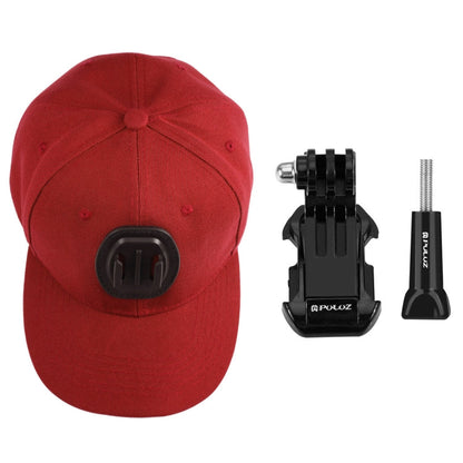 Gorra de béisbol PULUZ con hebilla de gancho en J y tornillo para GoPro, y otras cámaras de acción para DJI Osmo Action (roj…