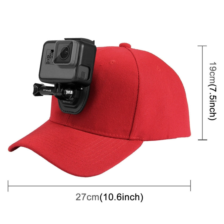 Gorra de béisbol PULUZ con hebilla de gancho en J y tornillo para GoPro, y otras cámaras de acción para DJI Osmo Action (roj…