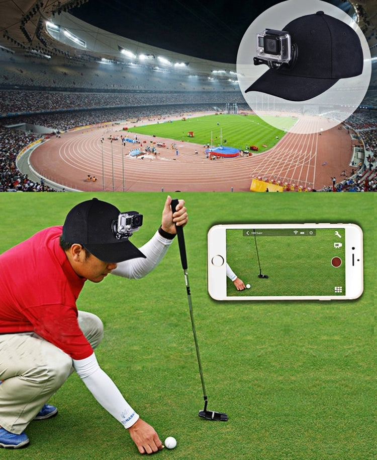Gorra de béisbol PULUZ con hebilla de gancho en J y tornillo para GoPro, y otras cámaras de acción para DJI Osmo Action (roj…