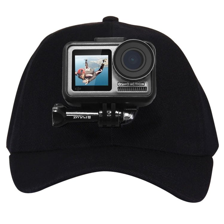 Gorra de béisbol PULUZ con hebilla de gancho en J y tornillo para GoPro, y otras cámaras de acción para DJI Osmo Action (neg…