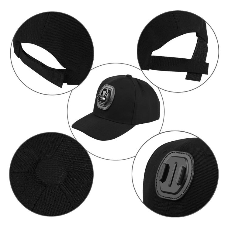 Gorra de béisbol PULUZ con hebilla de gancho en J y tornillo para GoPro, y otras cámaras de acción para DJI Osmo Action (neg…