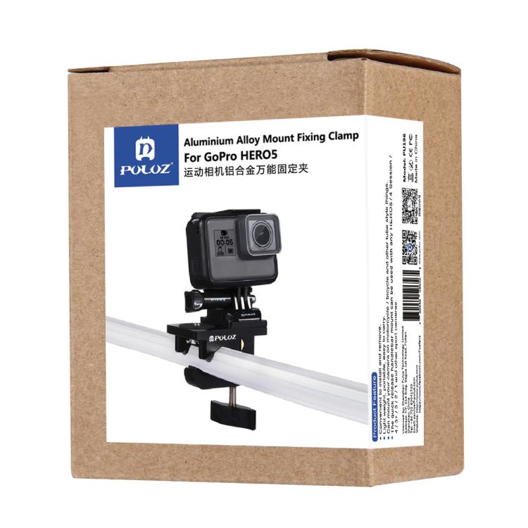 Abrazadera de fijación Universal de montaje de aleación de aluminio PULUZ para GoPro Hero12 Black / Hero11 /10/9/8/7/6/5, In…