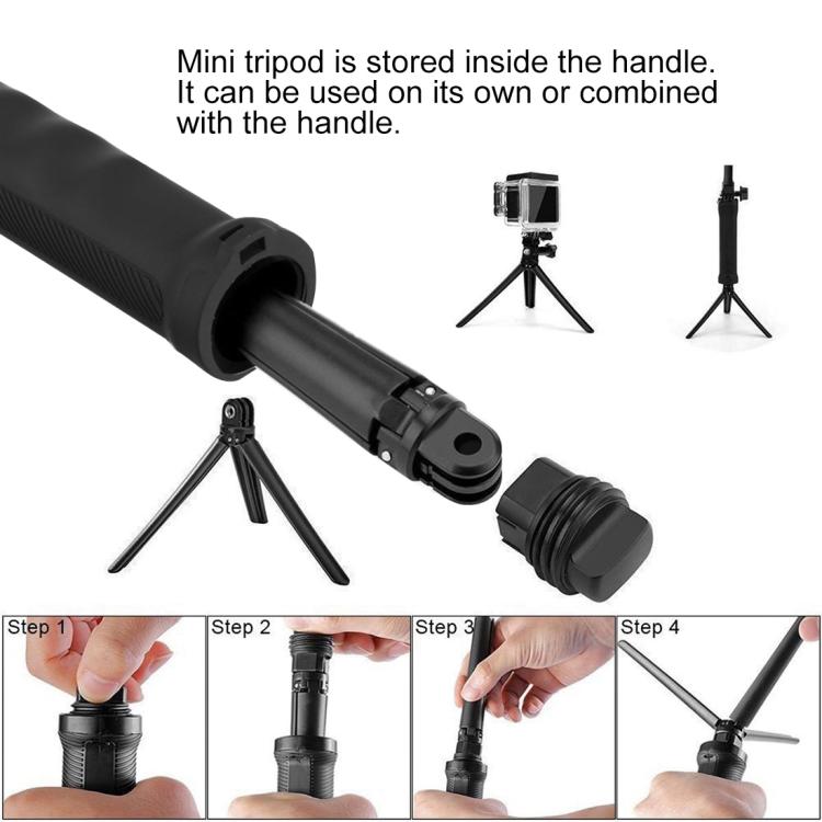 PULUZ TRIPLE DE PULUZ TRIPOD FOLLET CONTRATO DE STICK MONOPOD PARA GOPRO, INSTA360 ONE R, OSMO Acción y otras cámaras de acc…