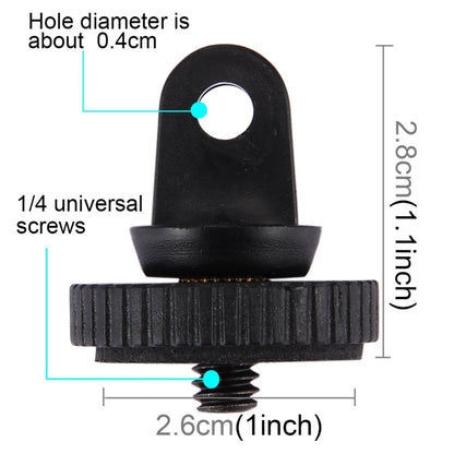 Trípode Adaptador de montaje de con tornillo PULUZ de 1/4 de pulgada para GoPro Hero12 Black / Hero11 /10/9/8/7/6/5, Insta36…