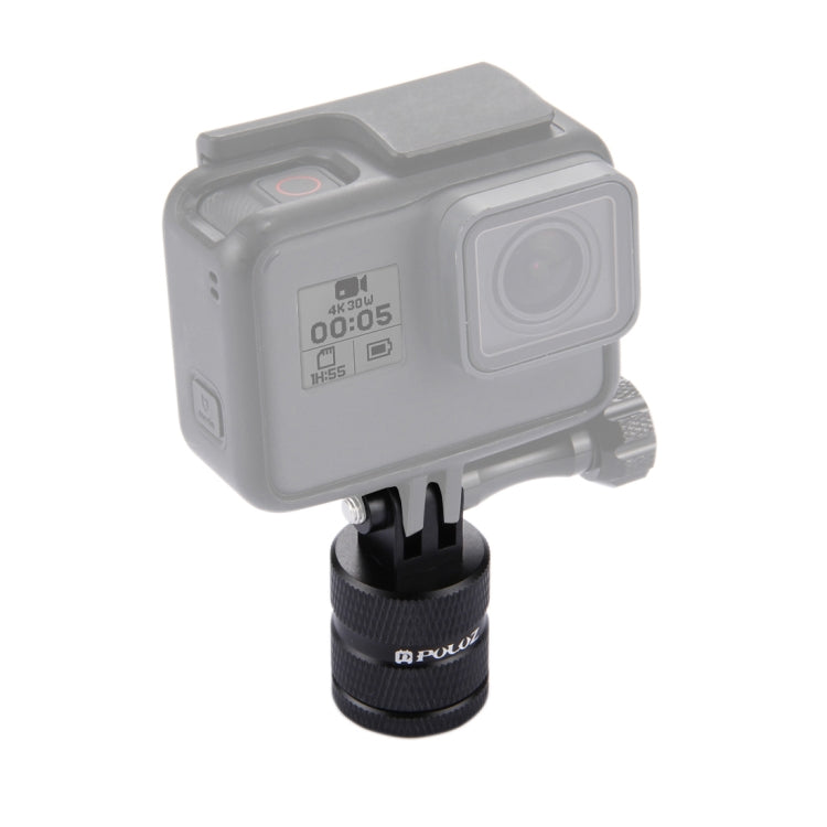 Trípode PULUZ Adaptador CNC de montaje en con orificio para tornillo de 1/4 de pulgada para GoPro Hero12 Black / Hero11 /10/…