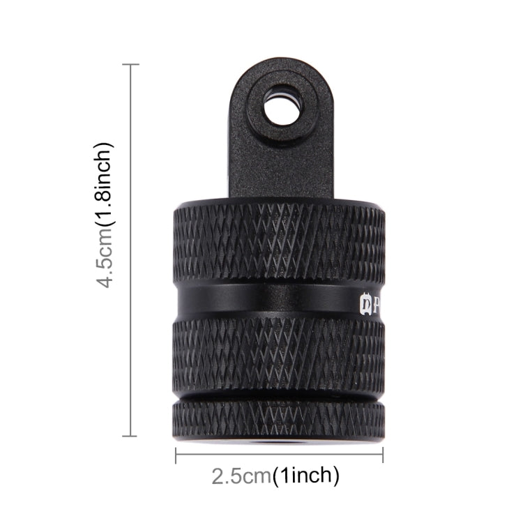 Trípode PULUZ Adaptador CNC de montaje en con orificio para tornillo de 1/4 de pulgada para GoPro Hero12 Black / Hero11 /10/…