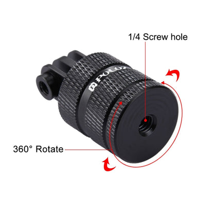 Trípode PULUZ Adaptador CNC de montaje en con orificio para tornillo de 1/4 de pulgada para GoPro Hero12 Black / Hero11 /10/…