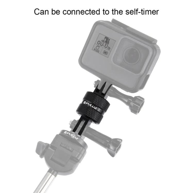 Soporte de trípode PULUZ con brazo de extensión giratorio CNC de rotación de 360 grados para GoPro Hero12 Black / Hero11 /10…