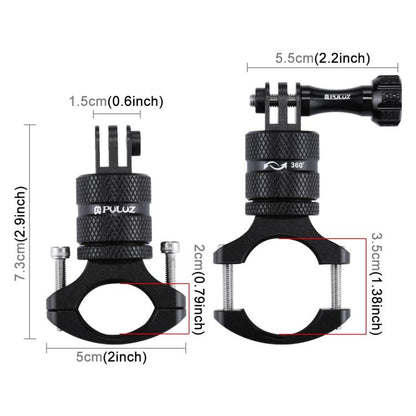 Soporte PULUZ adaptador de manillar de aluminio para bicicleta con rotación de 360 grados con tornillo para GoPro Hero12 Bla…