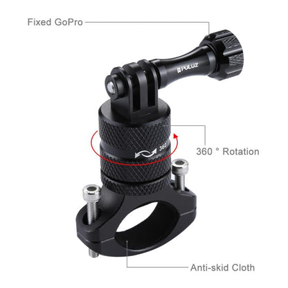 Soporte PULUZ adaptador de manillar de aluminio para bicicleta con rotación de 360 grados con tornillo para GoPro Hero12 Bla…