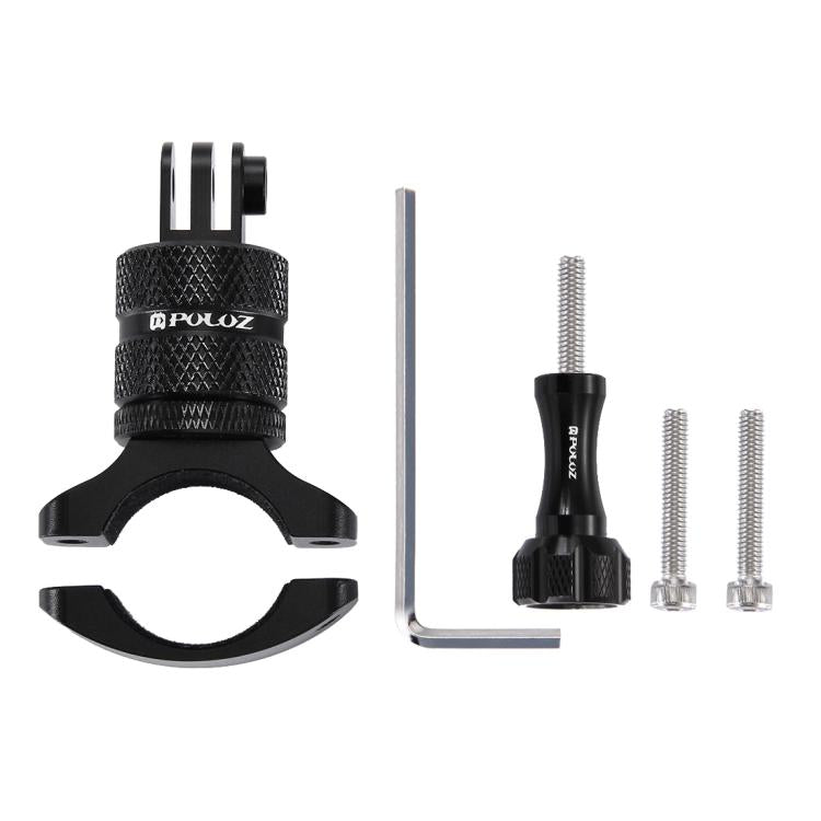 Soporte PULUZ adaptador de manillar de aluminio para bicicleta con rotación de 360 grados con tornillo para GoPro Hero12 Bla…