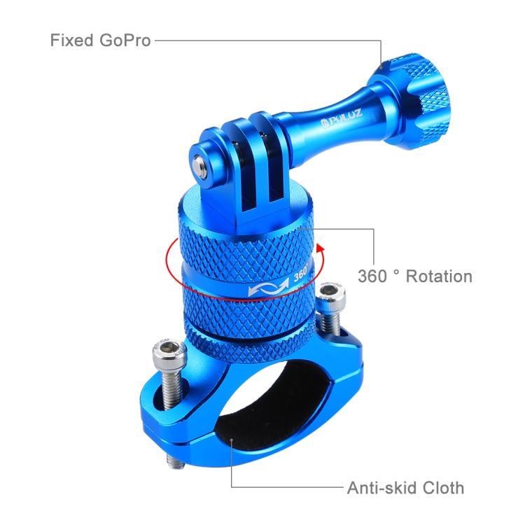 Soporte PULUZ adaptador de manillar de aluminio para bicicleta con rotación de 360 grados con tornillo para GoPro Hero12 Bla…