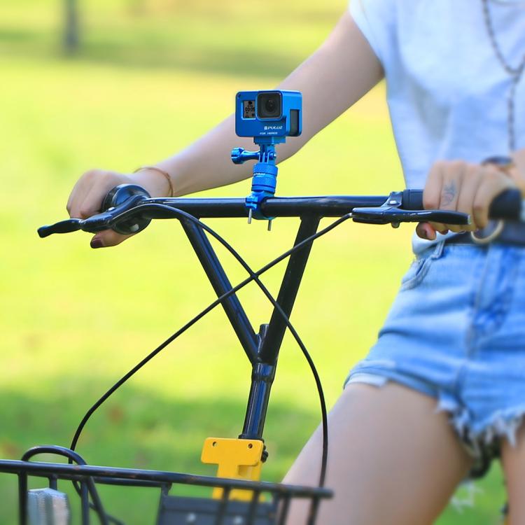 Soporte PULUZ adaptador de manillar de aluminio para bicicleta con rotación de 360 grados con tornillo para GoPro Hero12 Bla…