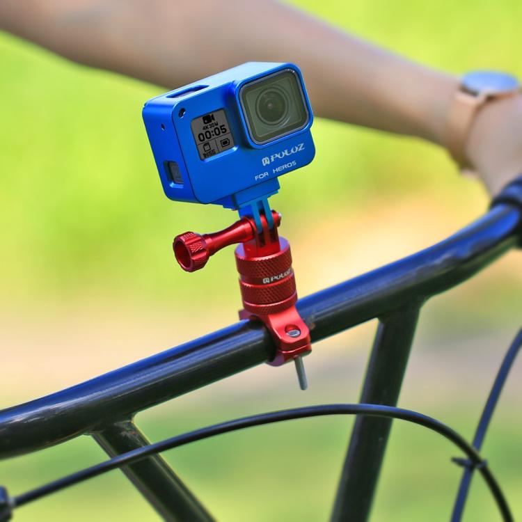 Soporte PULUZ adaptador de manillar de aluminio para bicicleta con rotación de 360 grados con tornillo para GoPro Hero12 Bla…