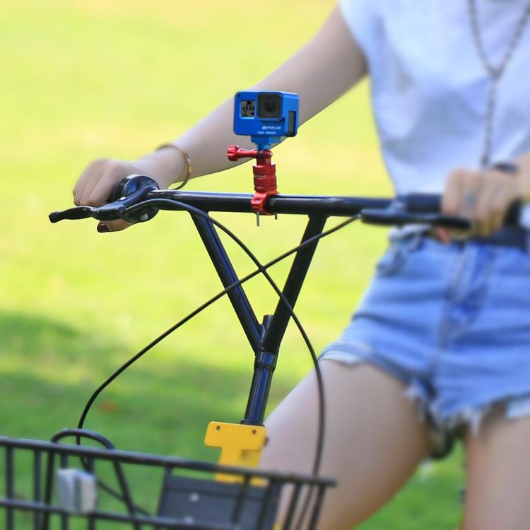 Soporte PULUZ adaptador de manillar de aluminio para bicicleta con rotación de 360 grados con tornillo para GoPro Hero12 Bla…