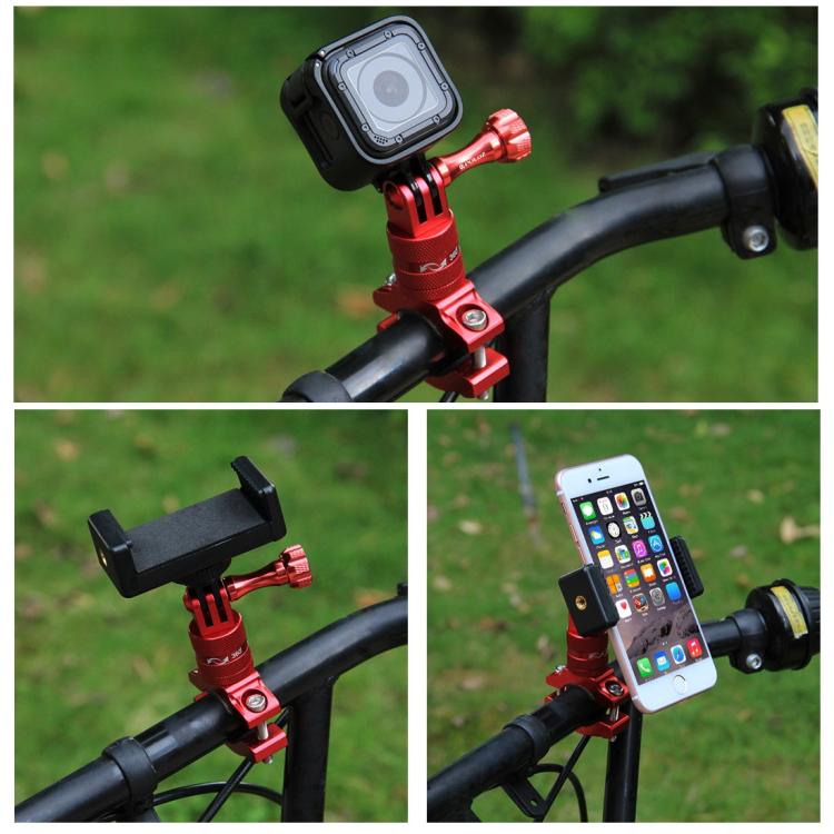 Soporte PULUZ adaptador de manillar de aluminio para bicicleta con rotación de 360 grados con tornillo para GoPro Hero12 Bla…