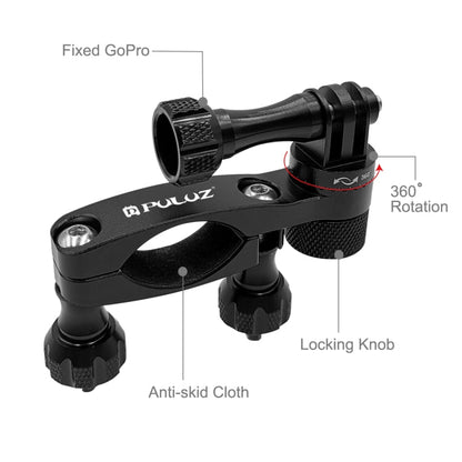 Soporte PULUZ adaptador de manillar de aluminio para bicicleta con rotación de 360 grados con tornillo para GoPro Hero12 Bla…