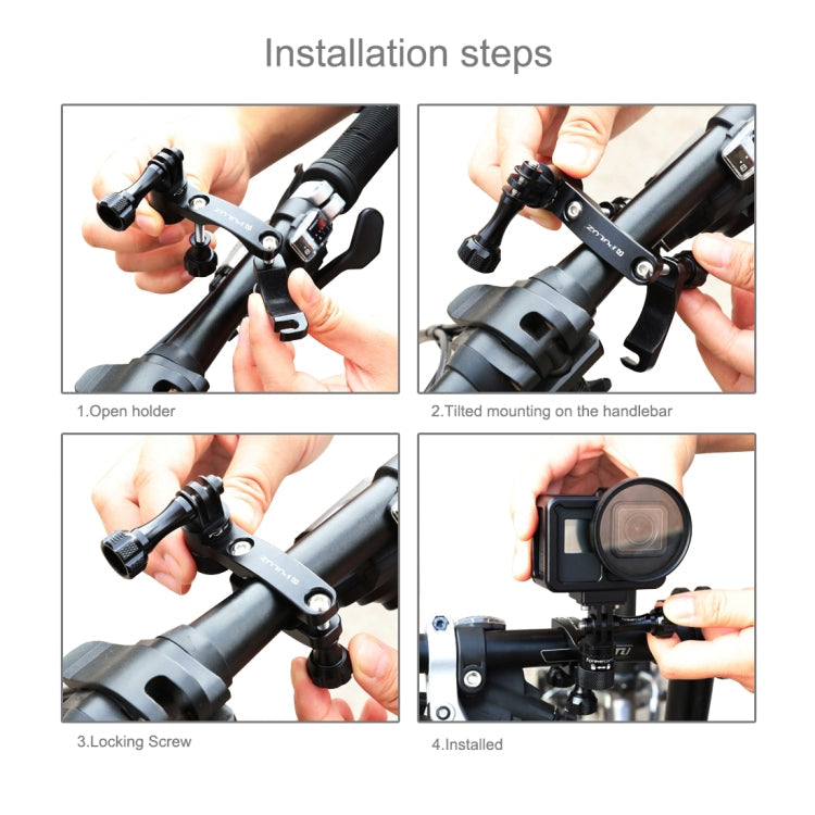 Soporte PULUZ adaptador de manillar de aluminio para bicicleta con rotación de 360 grados con tornillo para GoPro Hero12 Bla…