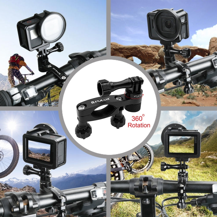 Soporte PULUZ adaptador de manillar de aluminio para bicicleta con rotación de 360 grados con tornillo para GoPro Hero12 Bla…