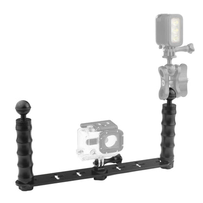 Soporte PULUZ Buceo monopié para selfies de aluminio CNC de doble mano para GoPro Hero12 Black / Hero11 /10/9/8/7/6/5, Insta…